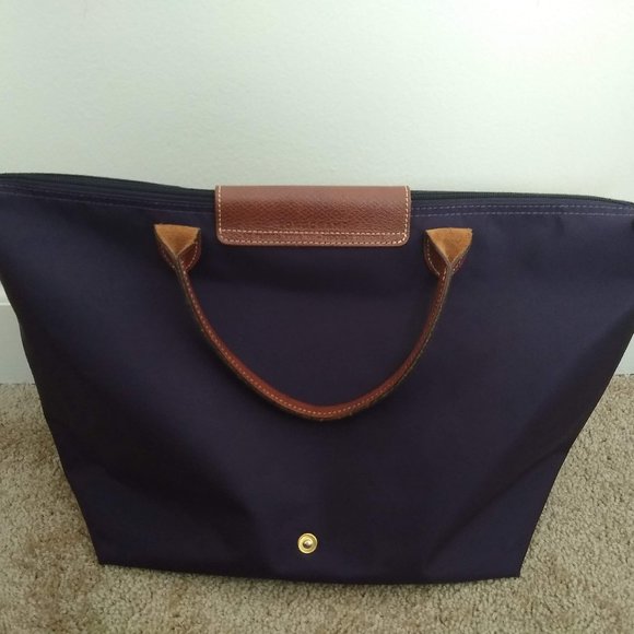 Longchamp Pliage Medium Top Handle Bag, Purple - Picture 3 of 5
